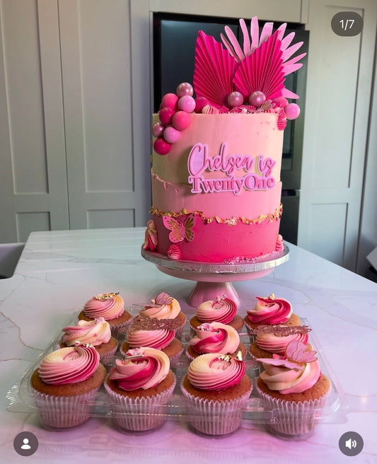 Bespoke Abstract Cake Bundle (9inch and 12 Cupcakes)